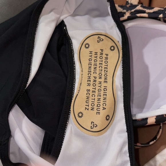 Eomenie Brown and Black One Piece Swimsuit with Cut-Out Details Medium NWT - Picture 10 of 11